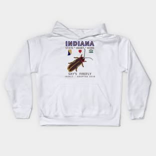 Indiana - Say's firefly - State, Heart, Home - State Symbols Kids Hoodie